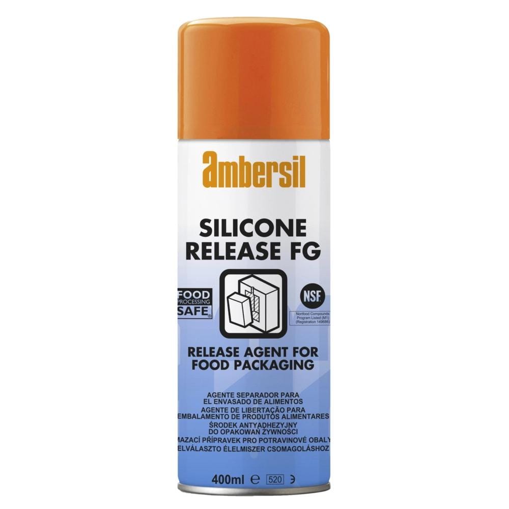400 ml Ambersil Silicone Release FG aerosol can for food packaging