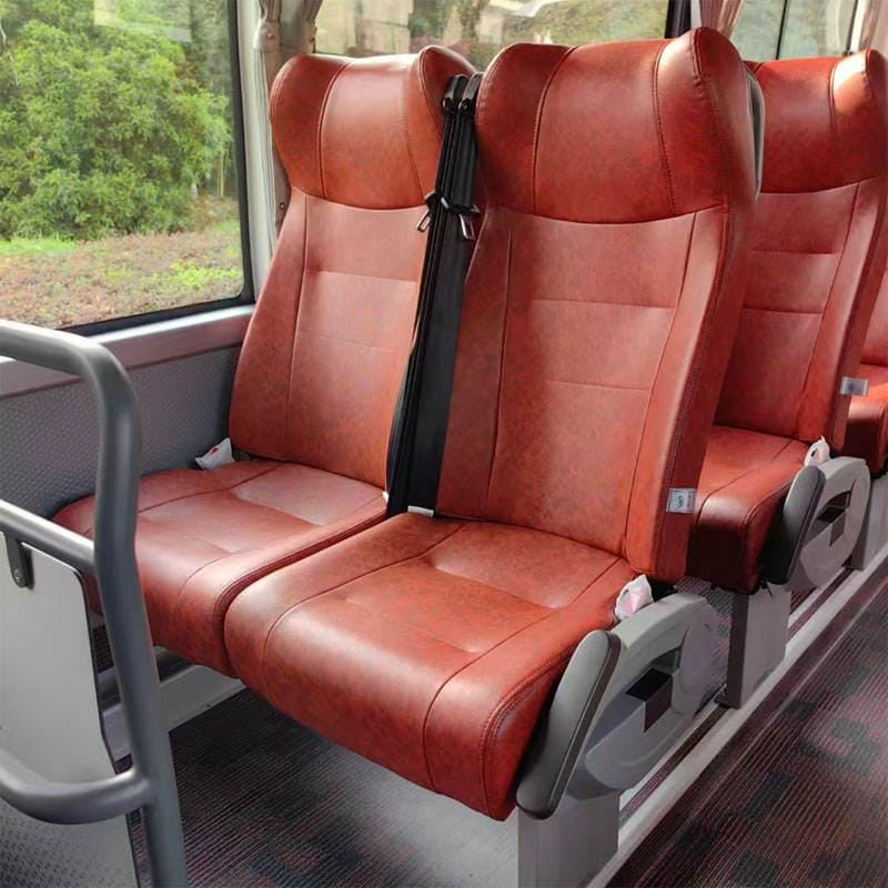 Bus passenger seats finished with PVC leather
