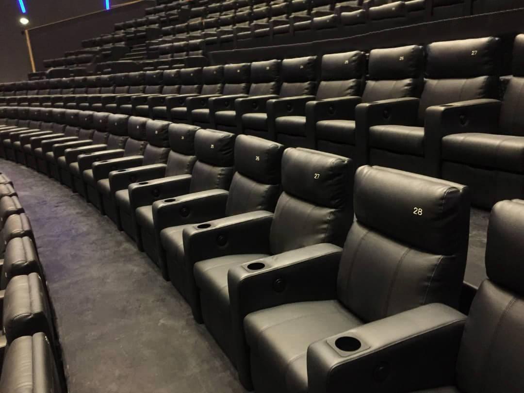 Cinema hall seats finished with PVC leather