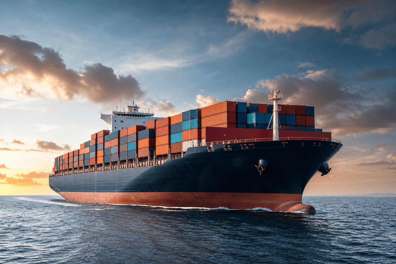 Ocean cargo ship used for international trade logistics