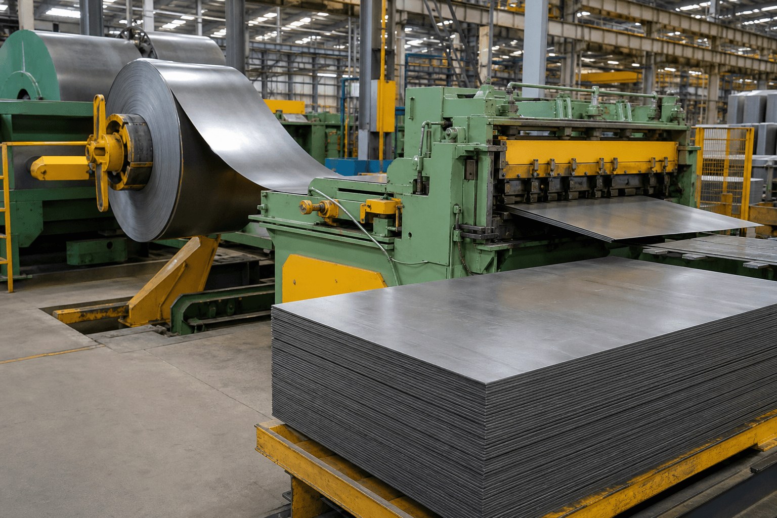 Carbon steel coil processed on a cut-to-length sheet line