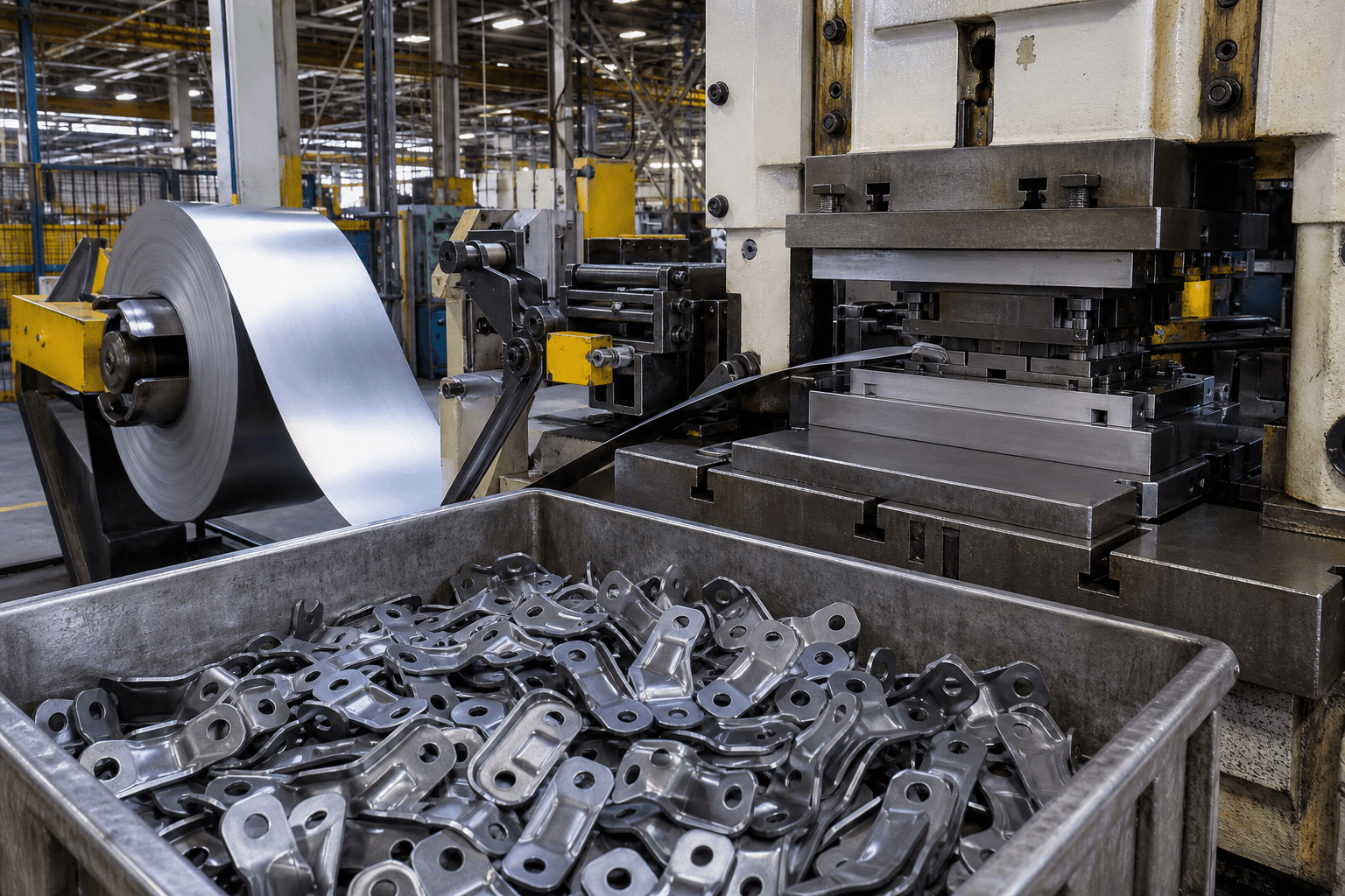 Carbon steel coil strip stamped into industrial components
