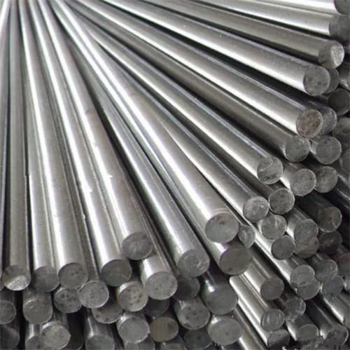 Bundled carbon steel rods showing round bar ends