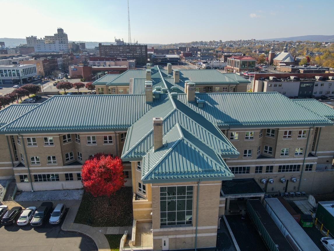 Education building with color-coated roofing sheet