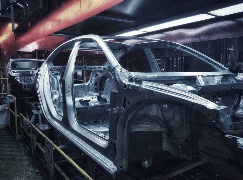 Galvanized steel used in automotive manufacturing