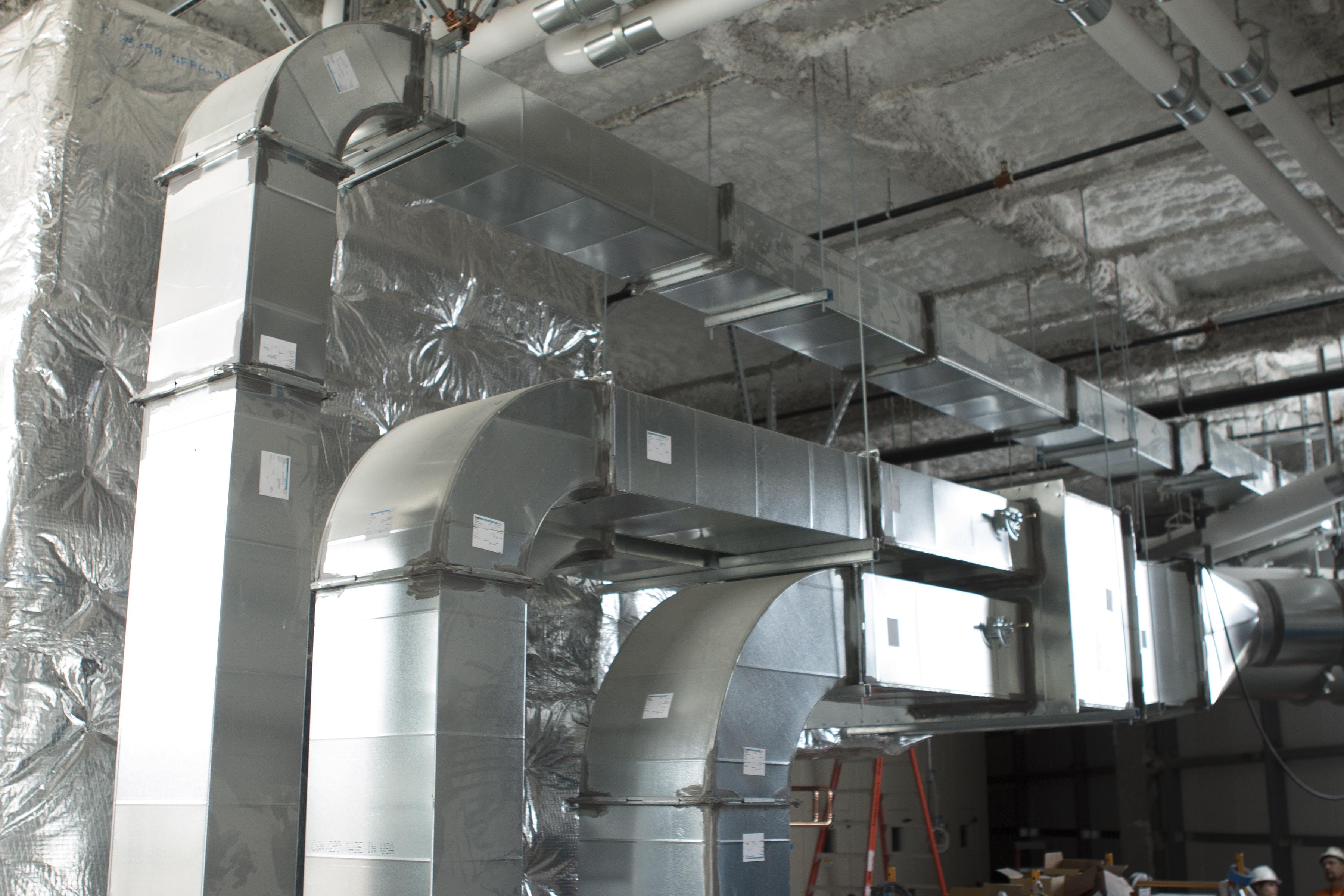 HVAC ducting formed from galvanized steel coil