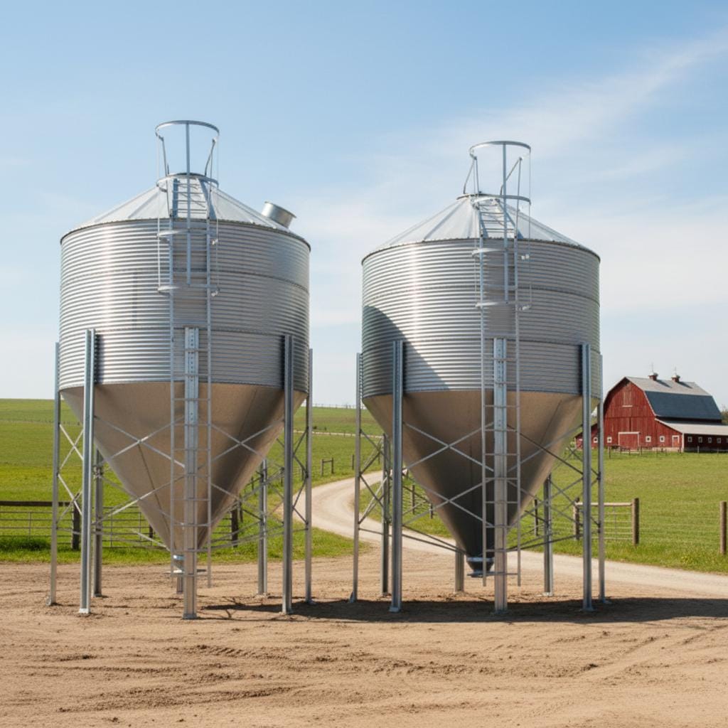 Industrial silos built with galvanized steel