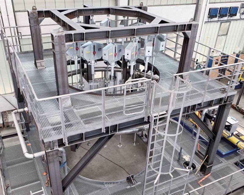 Heavy equipment platform framed with H beams