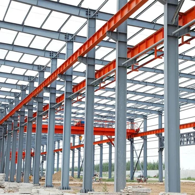 Industrial factory frame built with H beams