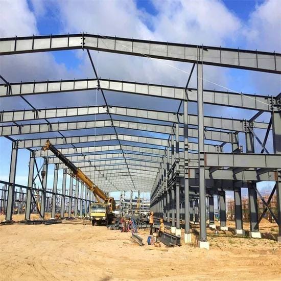 Warehouse structure framed with H beams