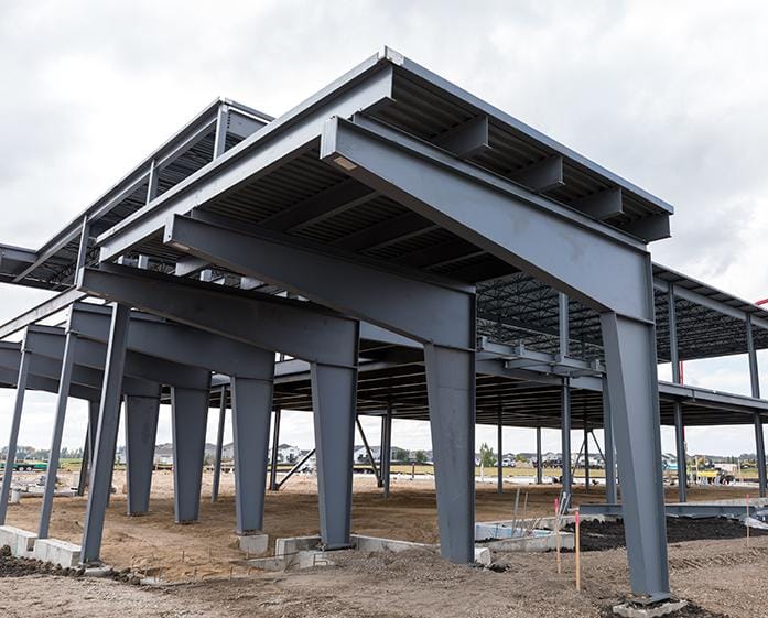 Floor beams using structural I-beam sections
