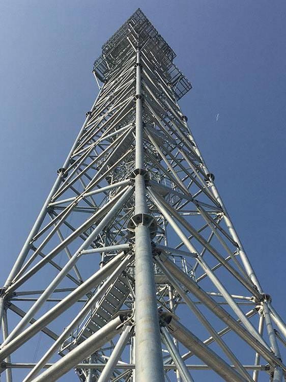 Communication tower framed with angle steel