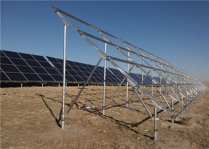 Solar panel mounting frames from angle steel